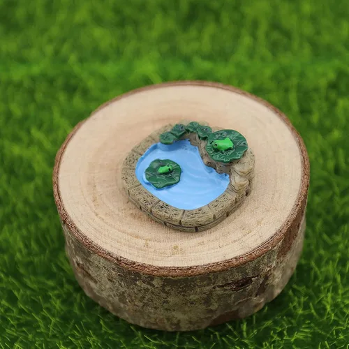Vista 5 de ECSiNG Estanques de casa de muñecas en miniatura de resina de paisaje de hadas para estanques de jardín, accesorios de decoración de acuario