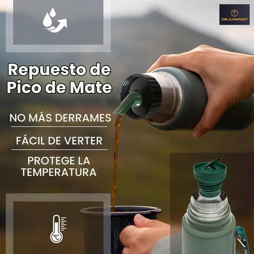 Vista 5 de Tapón térmico/térmico Pico de Mate Stanley tapa de repuesto, se adapta a botellas clásicas de boca ancha con aislamiento al vacío