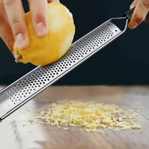 Vista 3 de Zester Rallador de queso con mango para cocina de limón Zester, color negro