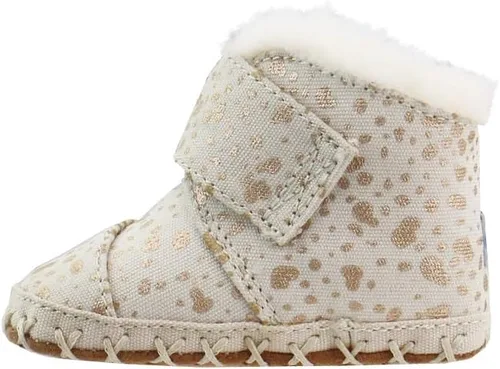 Vista 3 de TOMS Botas ocasionales para bebés Cuna Gold Foil Snow Spots Bootie - Oro