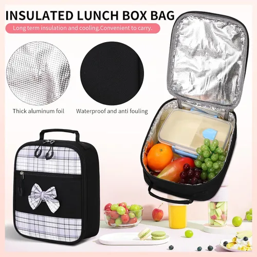 Vista 4 de CYOQX Mochila escolar para niñas, 3 piezas, con lonchera, juego de mochila para adolescentes y niñas, linda mochila escolar para niños y niñas