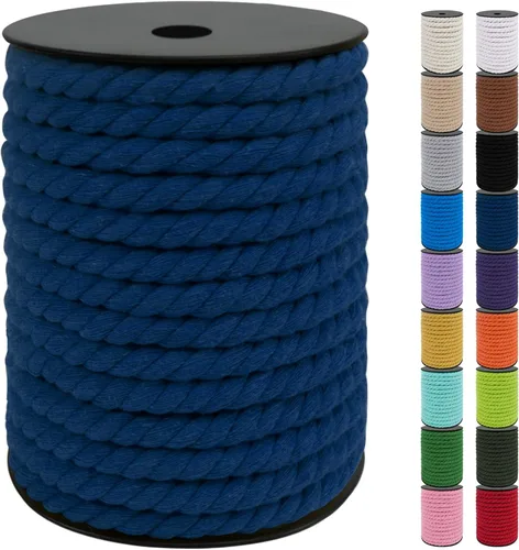 Vista 16 de JeogYong Cordón de algodón de 10mm, 22.86 metros de cuerda natural para macramé, hilo de 3 hebras torcido, cuerda para macramé para manualidades