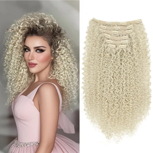 Vista 13 de BHF - Extensión de cabello rizado de 26 pulgadas, con clip de doble trama de 4.94 onzas, fibra japonesa resistente al calor, extensión de cabello