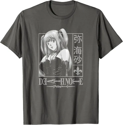Vista 32 de Death Note Camiseta de anime Misa Kanji Frame Negro