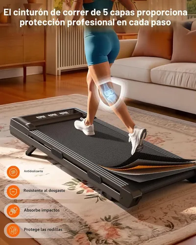 Vista 4 de DeerRun Almohadilla para caminar Z10 con 12% de inclinación automática Negro azabache
