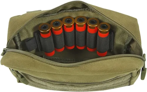 Vista 7 de 2 paquetes de 6 cartuchos de carcasa para rifle y escopeta de munición, calibre 12/20, organizador de culatas, bolsa de utilidad, gancho y bucle