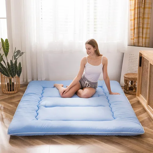 Vista 19 de MAXYOYO Colchón Japonés de Suelo Futón Colchón, Tapete de Tatami Engrosado de 4", Almohadilla para Dormir Plegable Enrollable para Niños y Niñas