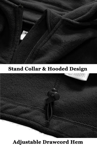 Vista 6 de BIYLACLESEN Chaquetas tácticas de forro polar Softshell para hombre con cremallera completa