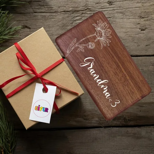 Vista 3 de Caja de joyería de madera personalizada 2025, organizador de joyas, estuche de viaje con nombre y flor de nacimiento para mujeres, mamá, regalos
