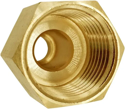 Vista 4 de Adaptador de gas de acoplamiento de tubo de latón de 3/8 pulgadas macho x 1/2 pulgada NPT hembra reductor adaptador, tubo de latón, acoplamiento