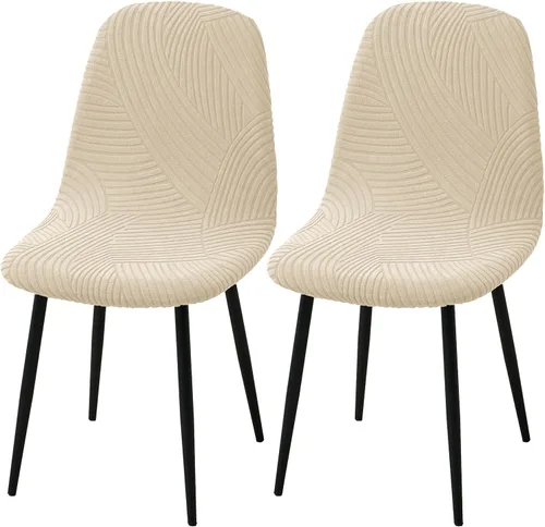 Vista 17 de HAOYONG Fundas para silla de comedor modernas de mediados de siglo, funda estampada para silla sin brazos, fundas elásticas para cocina, oficina