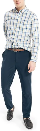 Vista 2 de Nautica Camisa frontal de manga larga resistente a las arrugas para hombre