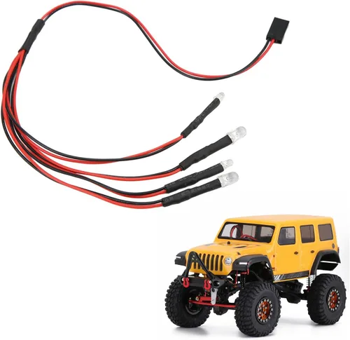 Vista 4 de Luces LED del coche de RC, simulación 5-9V 2 blanco 2 rojo RC camión luces LED atractivas para Axial Scx24