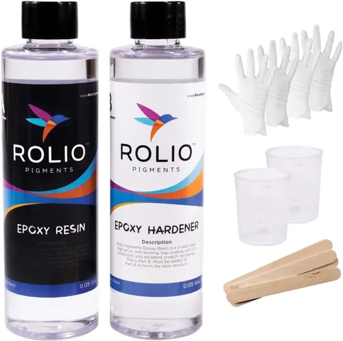 Vista 8 de Rolio - Kit de fundición de resina epoxi y endurecedor - Transparente, 32oz