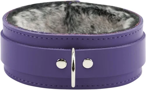 Vista 5 de Arcadia Collar Handmade Premium Latigo Leather Luxurious Fur Collar
