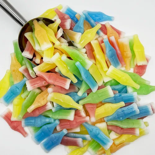 Vista 7 de Dulces de Botellas de Cera con Bebidas, Bolsa de 1/2 (media) Libra - Botellas de Dulce de Cera Retro, Rellenas de Líquido - Dulce Nip de Jugo