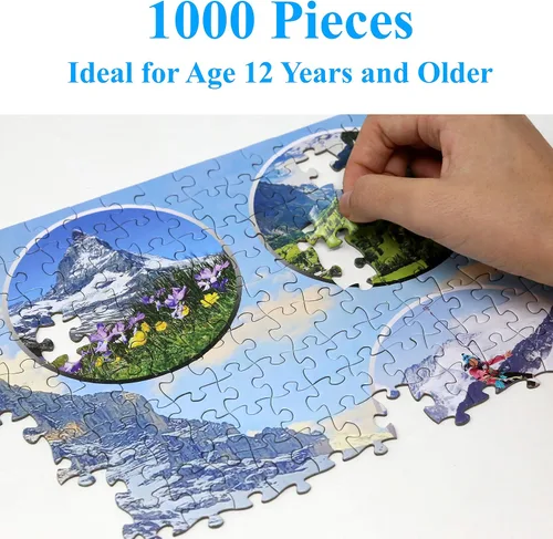 Vista 2 de Think2Master Rompecabezas de 1000 piezas de los Alpes suizos (Grindelwald). (para adolescentes y adultos). El tamaño del rompecabezas terminado