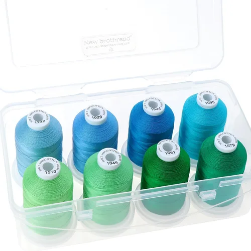 Vista 21 de New brothread - 18 opciones - Hilos de algodón 100% mercerizado multiusos 50S/3 600M (660Y) cada carrete para acolchado, serger, costura y bordado