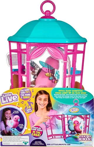 Vista 5 de Little Live Pets Bird with Cage - Rainbow Glow - Los estilos pueden variar