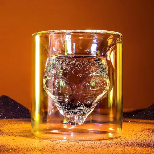 Vista 8 de Dragon Glassware Vasos de bebida Alien – Juego de 2 vasos de 7 onzas con diseño único de doble pared gris inspirado en alienígenas de Área 51