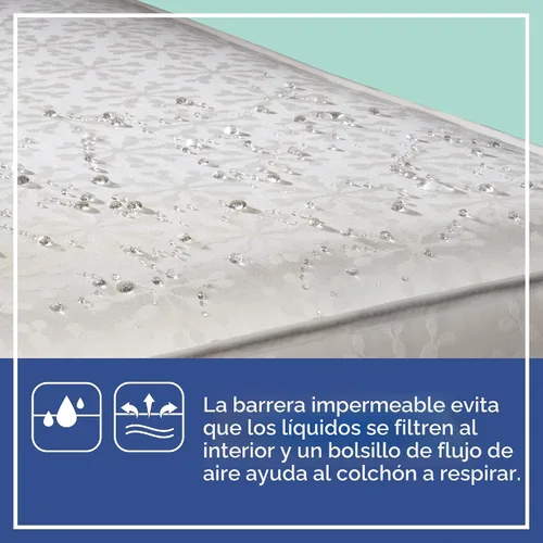 Vista 7 de Colchón de cuna Sealy Baby Flex Cool de 2 etapas transpirable con ajuste para cama de niño, funda de algodón transpirable y resistente al agua, 204