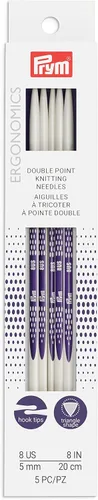 Vista 5 de Prym Ergonomics - Aguja de tejer de doble punto de 8 pulgadas, tamaño 1 (paquete de 5)