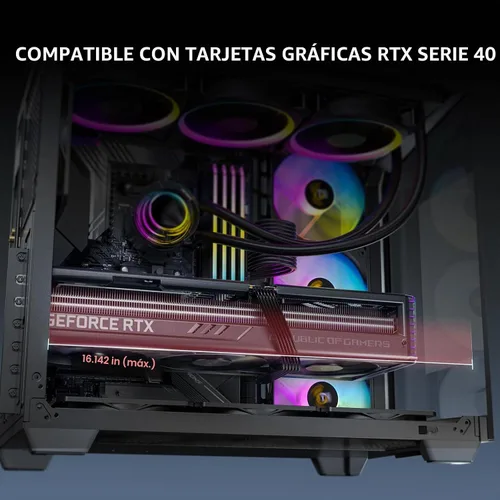 Vista 9 de Antec C5 ARGB, 7 x 120mm ARGB PWM ventiladores incluidos, hasta 10 ventiladores simultáneamente, puerto Type-C 3.2 Gen 2, paneles frontales