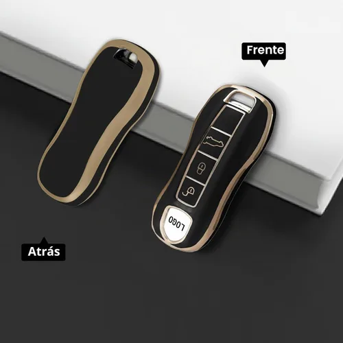 Vista 4 de Funda protectora para llavero inteligente compatible con Porsche 911 Cayenne Panamera TAYCAN de 3 botones sin llave, accesorios de control remoto