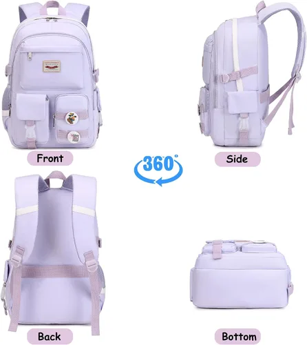 Vista 7 de Makukke - Mochilas escolares para adolescentes, mochilas para computadora portátil de 15.6 pulgadas, mochilas universitarias lindas, mochilas