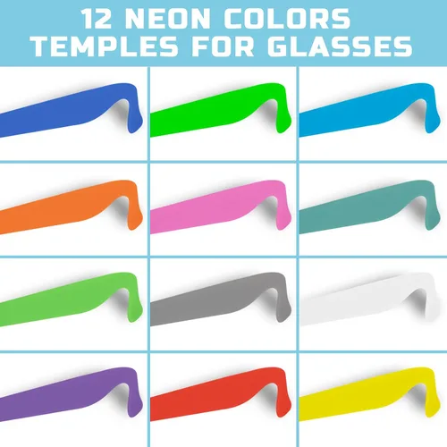 Vista 3 de Paquete de 36 lentes de sol de neón de 12 colores para niños, recuerdos de fiesta a granel para niños, adultos, niñas, estilo retro de los años 80