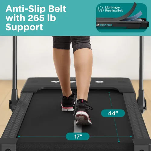 Vista 6 de SereneLife Portable Foldable Treadmill with Remote Control, 8.7 MPH Smart Speed Control, Treadmills for Home, Under Desk Treadmill for Home Office
