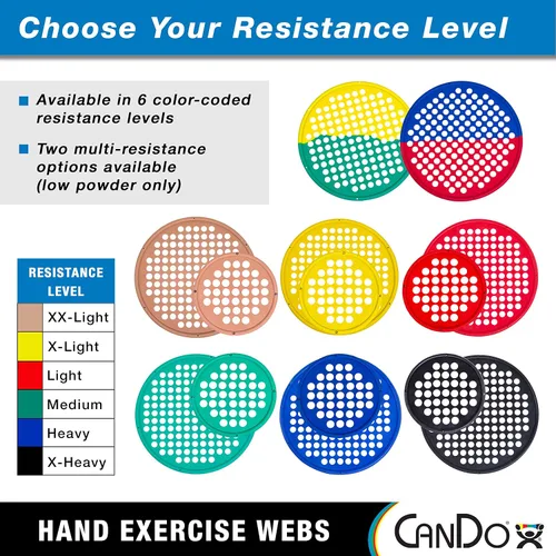 Vista 3 de CanDo Redes de ejercicio para manos para fisioterapia, fortalecimiento del agarre y entrenamientos de resistencia para manos, dedos, muñeca