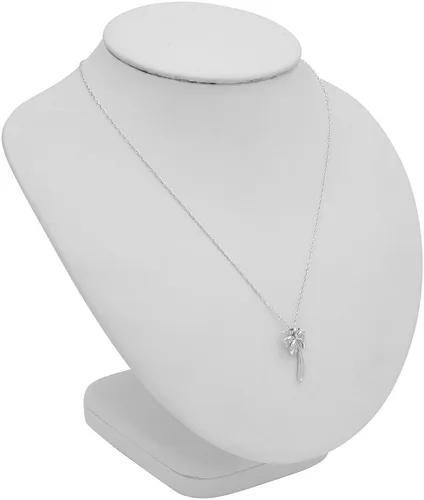 Vista 3 de Collar con cadena de 18 pulgadas, con dije de palmera y diamantes de plata esterlina.