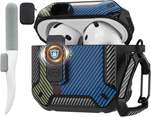 Vista 36 de Maxjoy Funda para AirPods Pro 3 2025, MagSafe compatible con bloqueo automático, funda protectora a prueba de golpes con soporte para teléfono