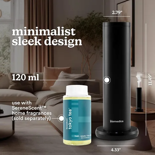 Vista 4 de Homedics SereneScent Difusor de fragancia para el hogar sin agua, uso con aceite Homedics SereneScent (se vende por separado), tecnología patentada
