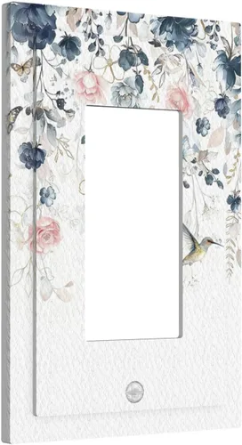 Vista 214 de Decorative Outlet Covers Blue Background White Cat Daisy Floral 2-Gang 1-Gang Wall Plate Single Toggle/Rocker Farmhouse Style Light Switch Covers