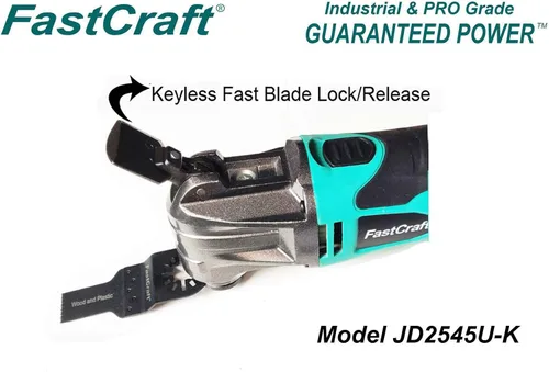 Vista 7 de Herramienta oscilante/multiherramienta – FastCrat PRO Modelo JD2545U-K con cable de alta gama 5 años de garantía 5.0A nominal pico 2.4A/sin llave/6