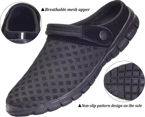 Vista 3 de Hsyooes Zapatos de jardín para hombre y mujer, zapatos de jardín de malla transpirable, antideslizantes, sandalias de playa para exteriores, unisex