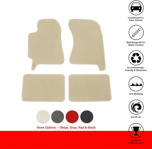 Vista 2 de IKON MOTORSPORTS, Alfombrillas compatibles con Subaru Impreza WRX STI 2002-2007, ajuste de fábrica, alfombrillas delanteras y traseras de nailon
