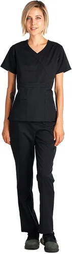Vista 5 de Dagacci Medical Uniform Conjunto de camiseta y pantalones elásticos y suaves para mujer