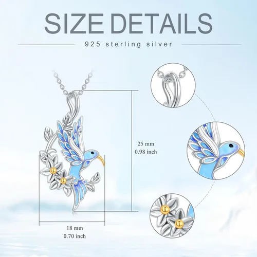 Vista 5 de Collar de animales para mujer, plata de ley 925, joyería de animales lindos, collar con colgante de animales, regalo de graduación de cumpleaños