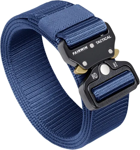 Vista 13 de FAIRWIN Cinturón Táctico, Estilo Militar Webbing Riggers Web Gun Belt con Hebilla de Metal de Liberación Rápida de Servicio Pesado