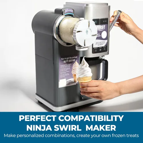 Vista 6 de Paquete de 2 tazas y tapas Swirl Ice Creami para fabricantes de helados, contenedores NC700 para fabricantes de helados, accesorios para tazas