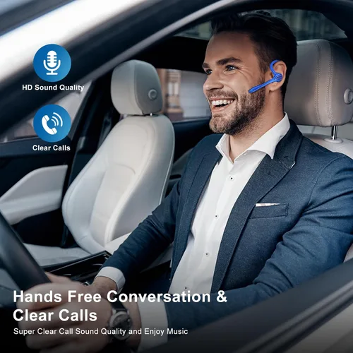 Vista 6 de Auriculares inalámbricos Bluetooth con micrófono de cancelación de ruido 160H Tiempo de espera Auriculares manos libres Auriculares auriculares