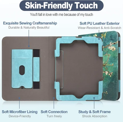 Vista 5 de Caweet Funda para Nook GlowLight 4 Plus de 7.8 pulgadas versión 2023, funda protectora plegable de piel sintética premium con ranura para tarjetas