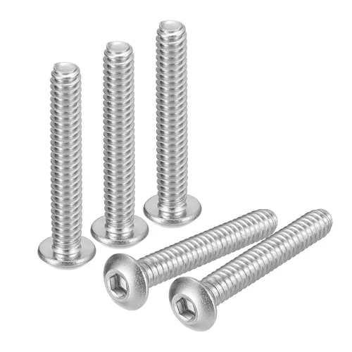 Vista 21 de Uxcell tornillos de cabeza de botón #8-32x1, 20 unidades, pernos hexagonales de acero inoxidable 304, tornillos de rosca completa con cabeza