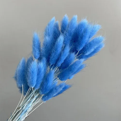 Vista 10 de 60 piezas de flores secas de cola de conejo, arreglo floral natural seco, ramo de decoración de hierba seca, flores eternas secas para el hogar