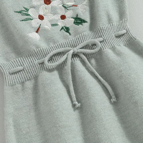 Vista 7 de ZAXARRA Suéter de bebé niña mameluco suéter de punto bordado flor sudadera mameluco ropa de otoño infantil