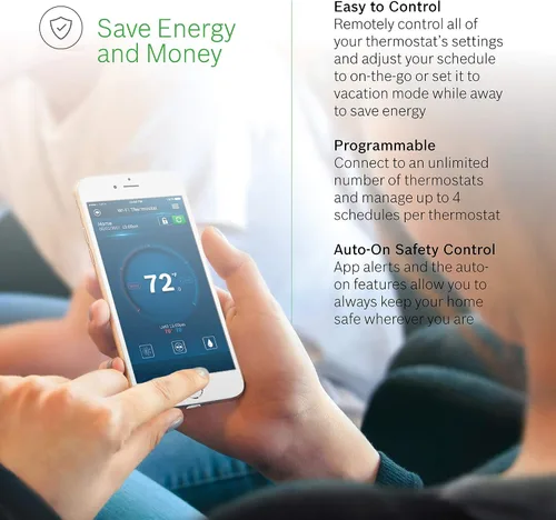 Vista 4 de Bosch termostato con control y conexión Wi-Fi.