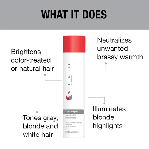 Vista 5 de GREAT CLIPS Solutions - Champú violeta, 10 onzas, champú tonificante que mejora el color del cabello, funciona en cabello natural y tratado